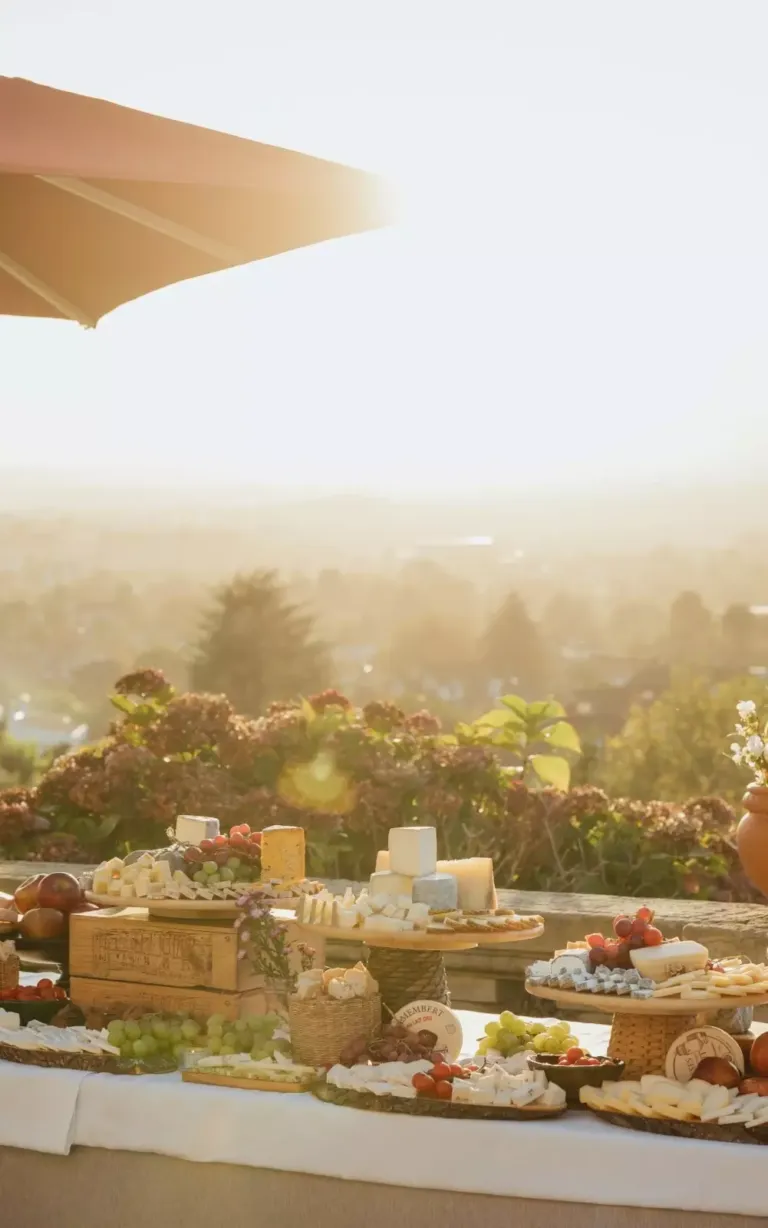 Mesa de quesos de una boda