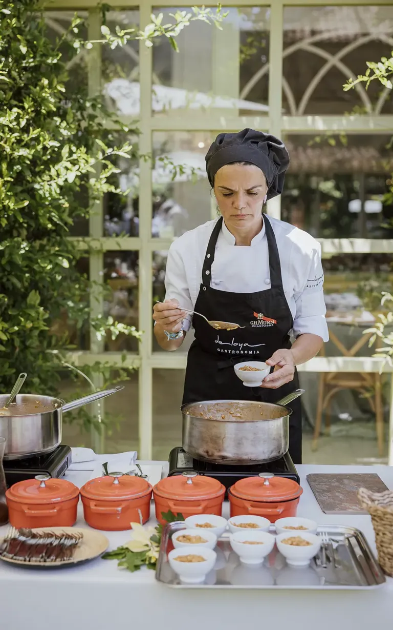Cocina en directo en una boda