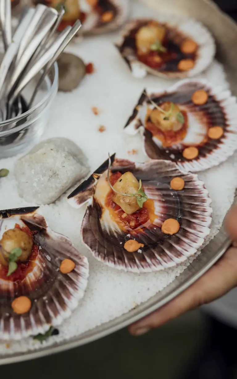 Bandeja con zamburiñas